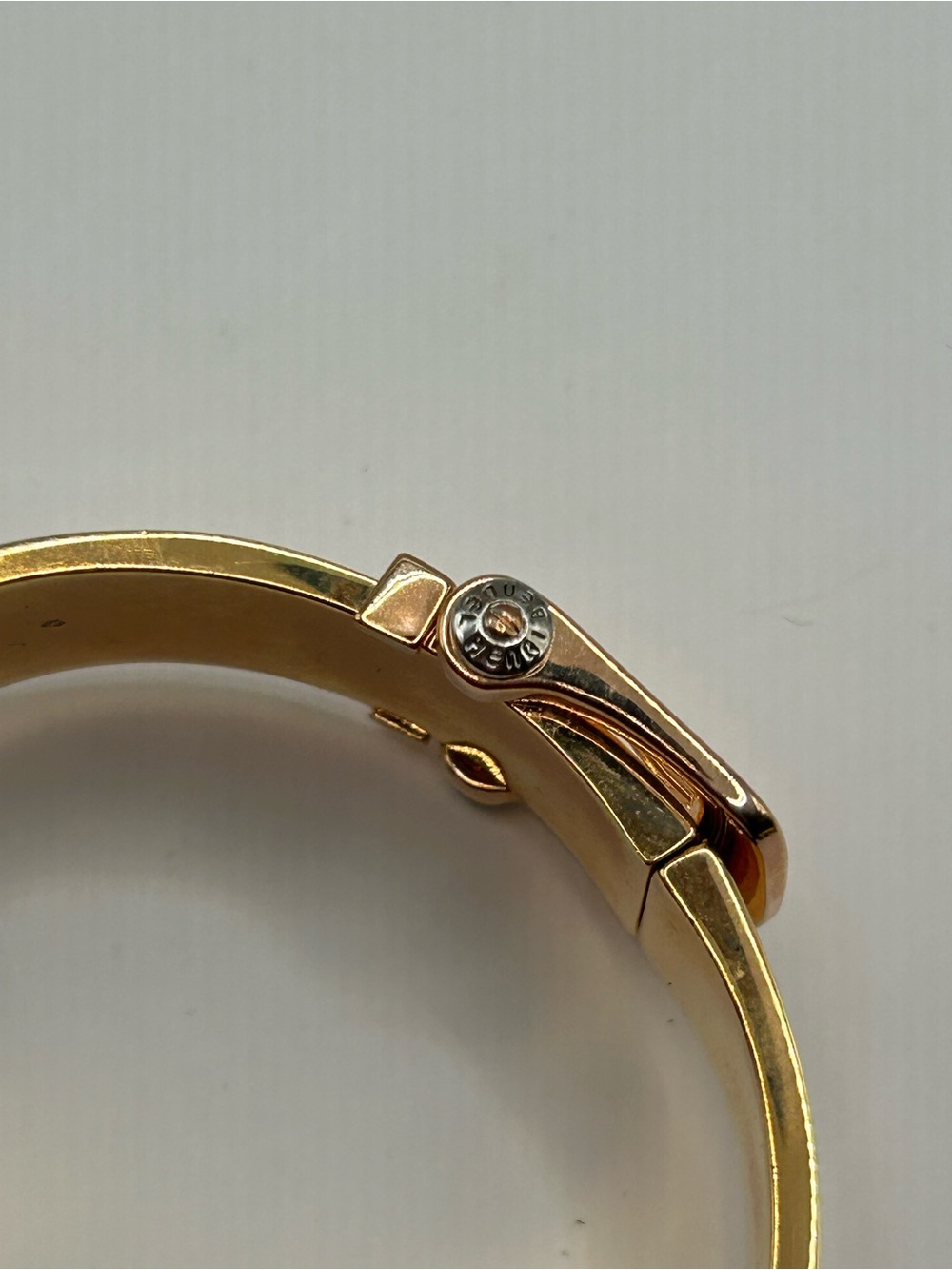 Henri Bendel Rose Gold & Coral Buckle Enamel Bracelet - Picture 12 of 12